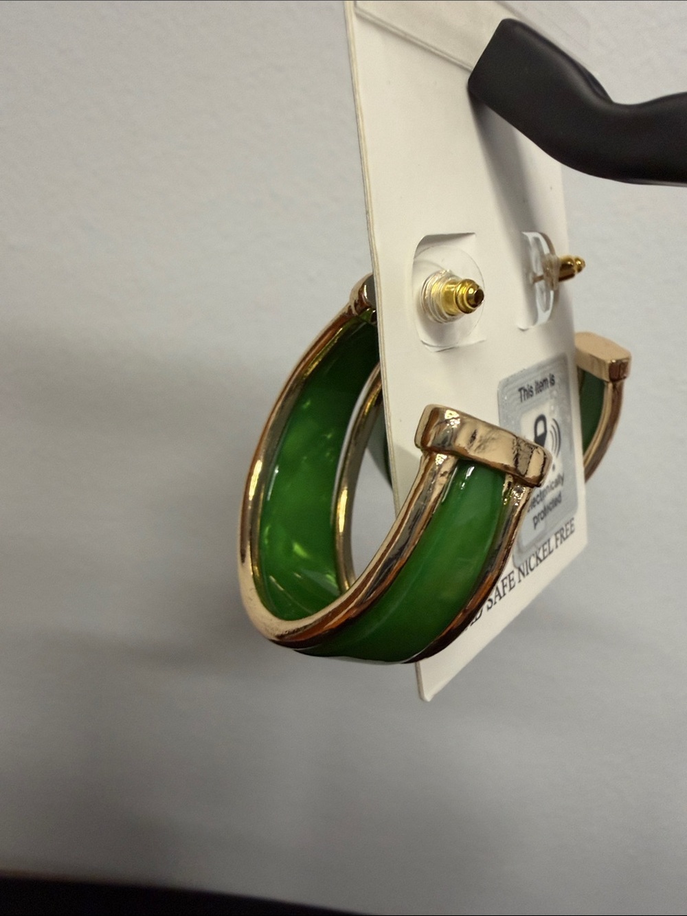 Atterri | Classic Green Statement Hoop Earrings - Picture 4 of 5